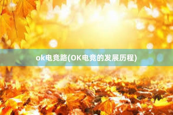 ok电竞路(OK电竞的发展历程)