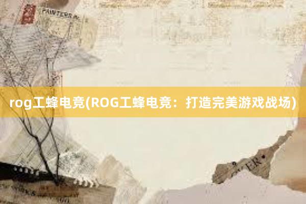 rog工蜂电竞(ROG工蜂电竞：打造完美游戏战场)