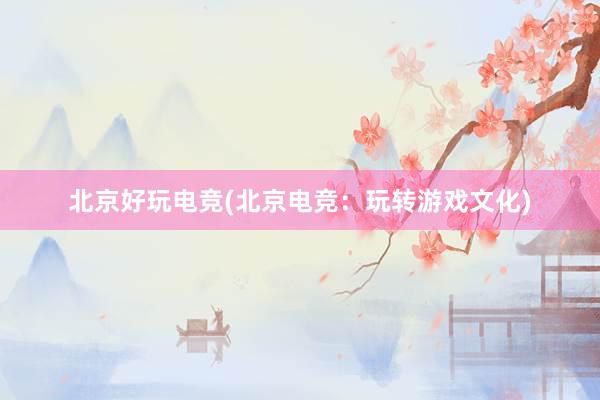 北京好玩电竞(北京电竞：玩转游戏文化)