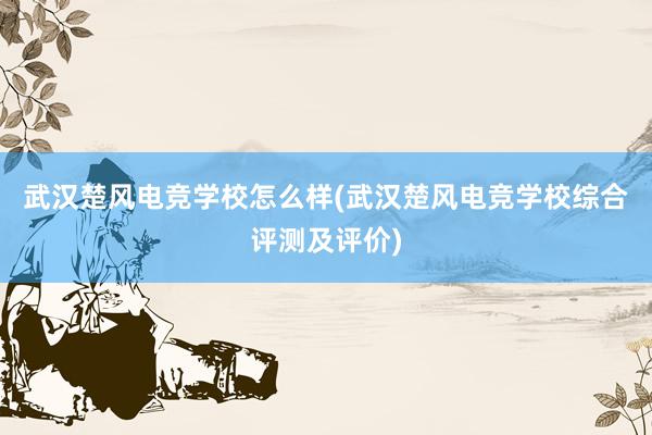 武汉楚风电竞学校怎么样(武汉楚风电竞学校综合评测及评价)