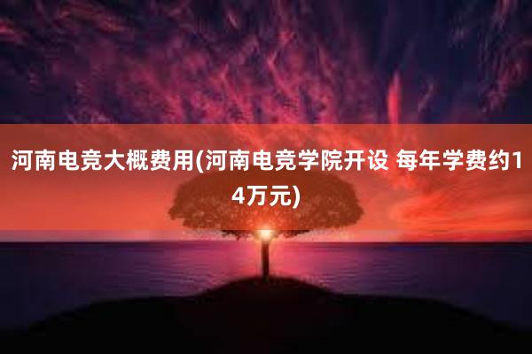 河南电竞大概费用(河南电竞学院开设 每年学费约14万元)