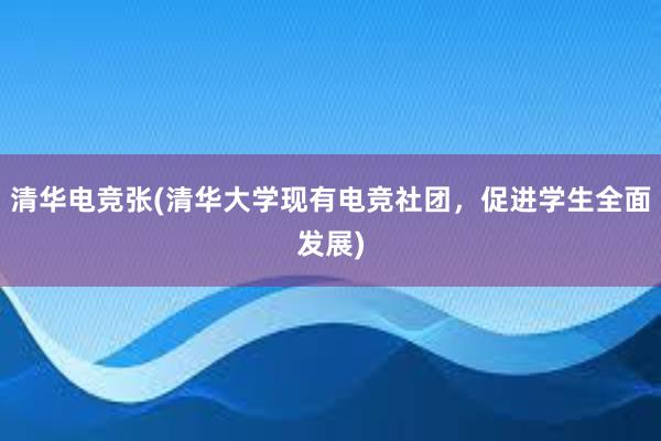 清华电竞张(清华大学现有电竞社团，促进学生全面发展)