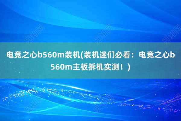 电竞之心b560m装机(装机迷们必看：电竞之心b560m主板拆机实测！)