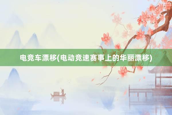 电竞车漂移(电动竞速赛事上的华丽漂移)