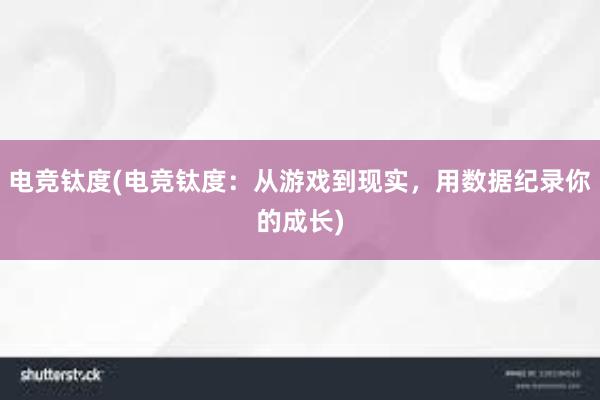 电竞钛度(电竞钛度：从游戏到现实，用数据纪录你的成长)