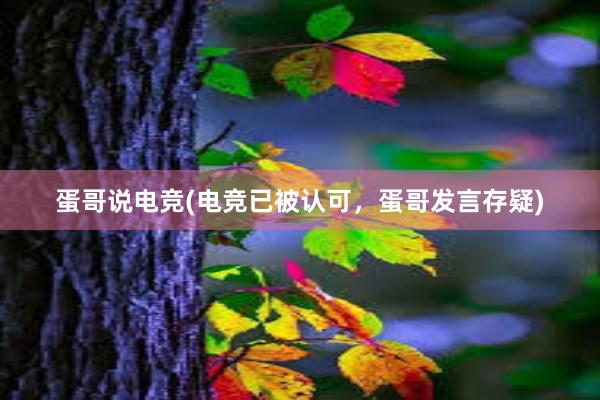 蛋哥说电竞(电竞已被认可，蛋哥发言存疑)