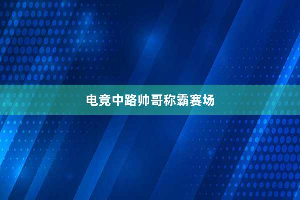 电竞中路帅哥称霸赛场