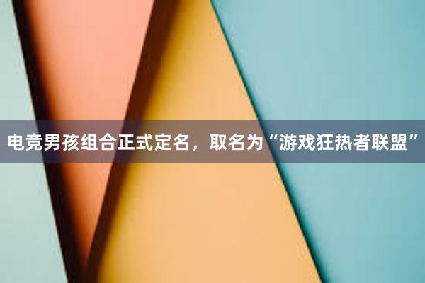 电竞男孩组合正式定名，取名为“游戏狂热者联盟”