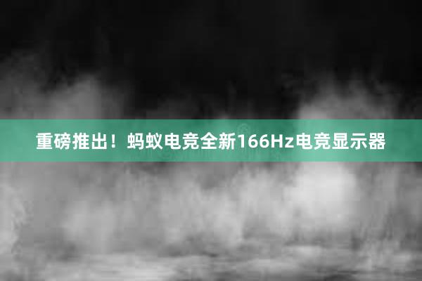 重磅推出！蚂蚁电竞全新166Hz电竞显示器