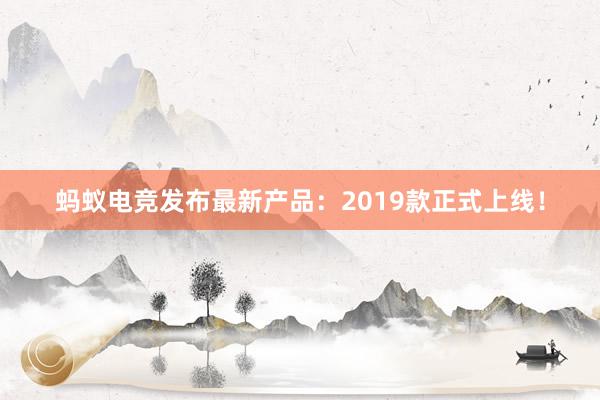 蚂蚁电竞发布最新产品：2019款正式上线！